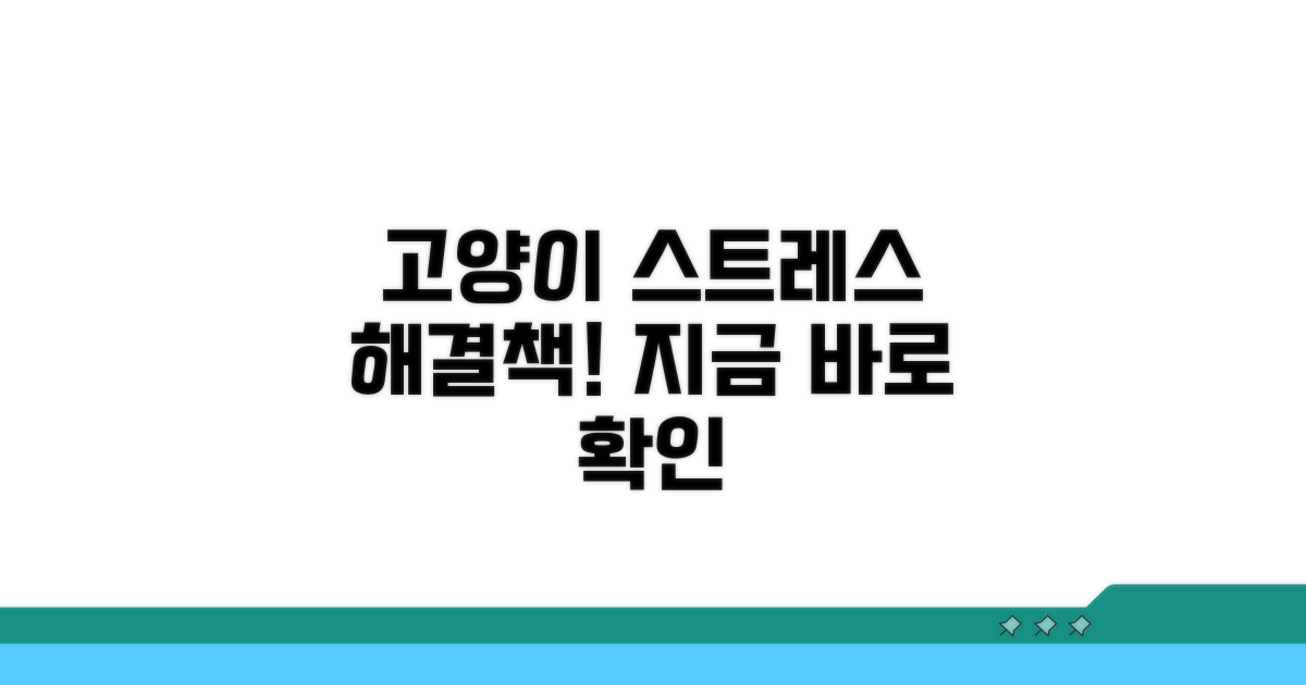 맞춤 해결책, 냥이 스트레스 줄여주기