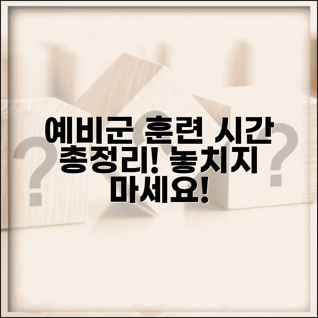 예비군 훈련시간 상세 안내 | 일일 훈련 시간표 | 입소 시간 및 종료 시간 | 지각 시 처리 방법