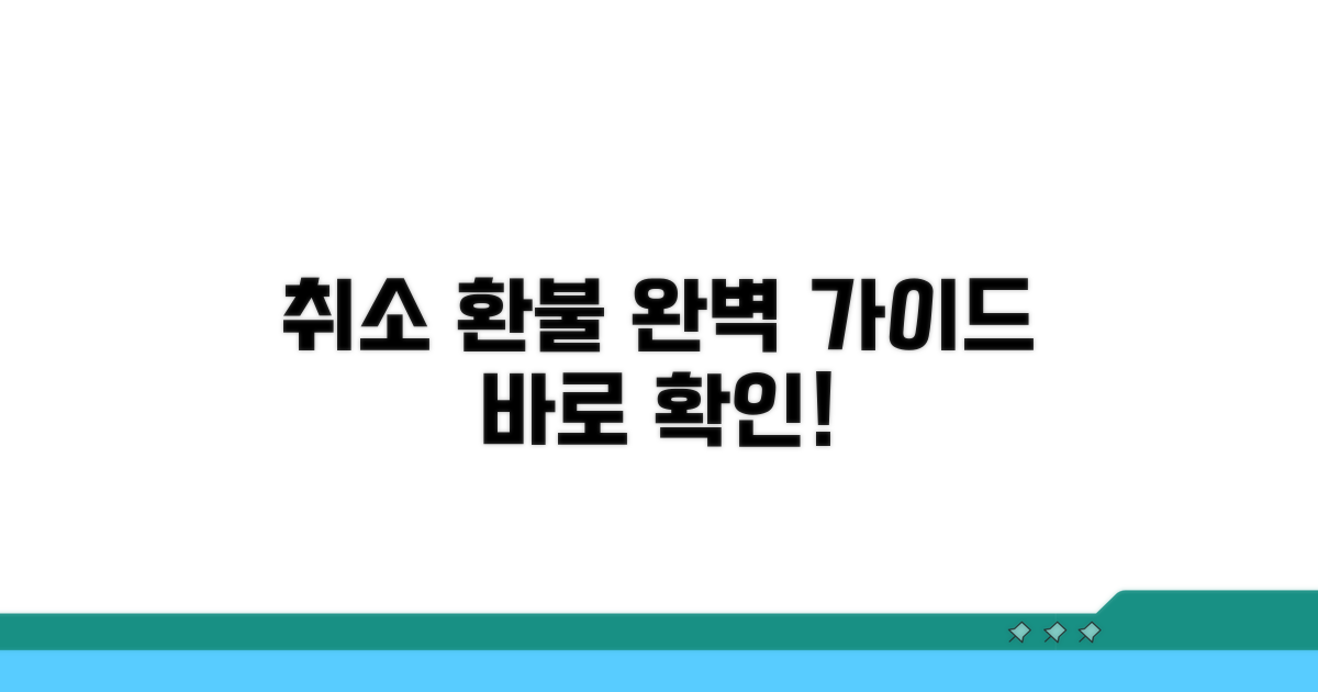 취소 절차와 환불 받는 법 자세히 보기
