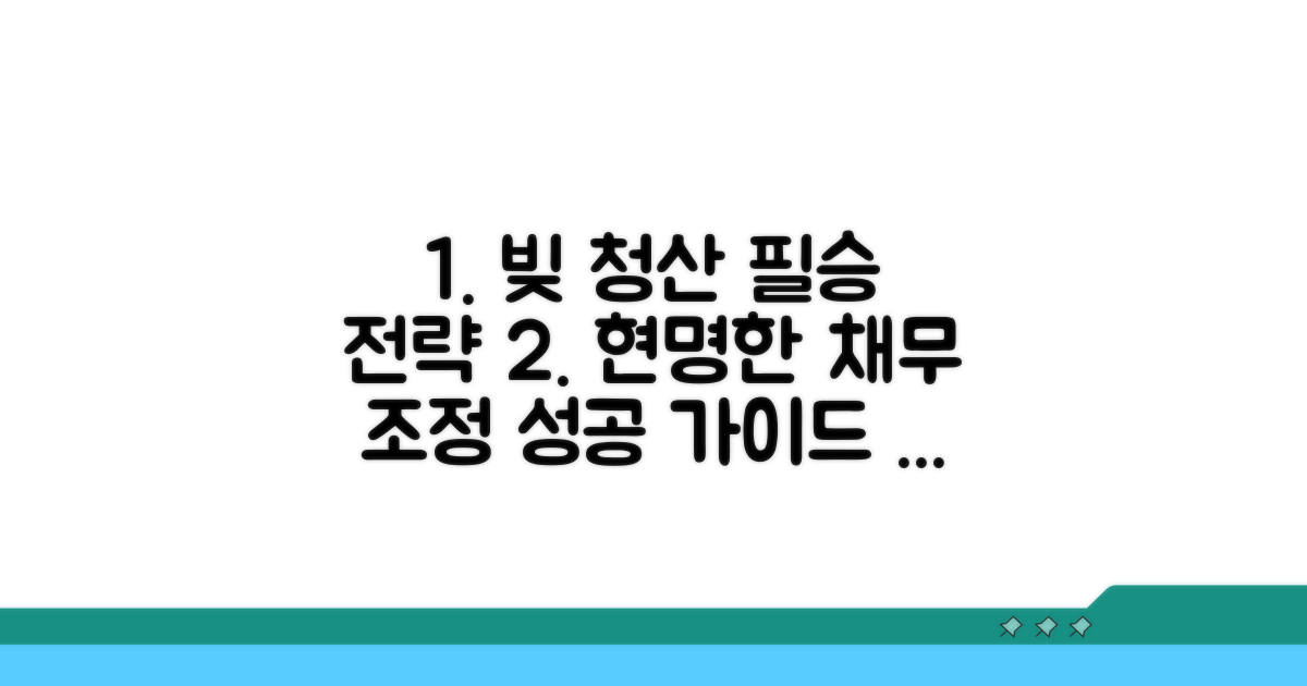 현명한 채무조정 성공 전략