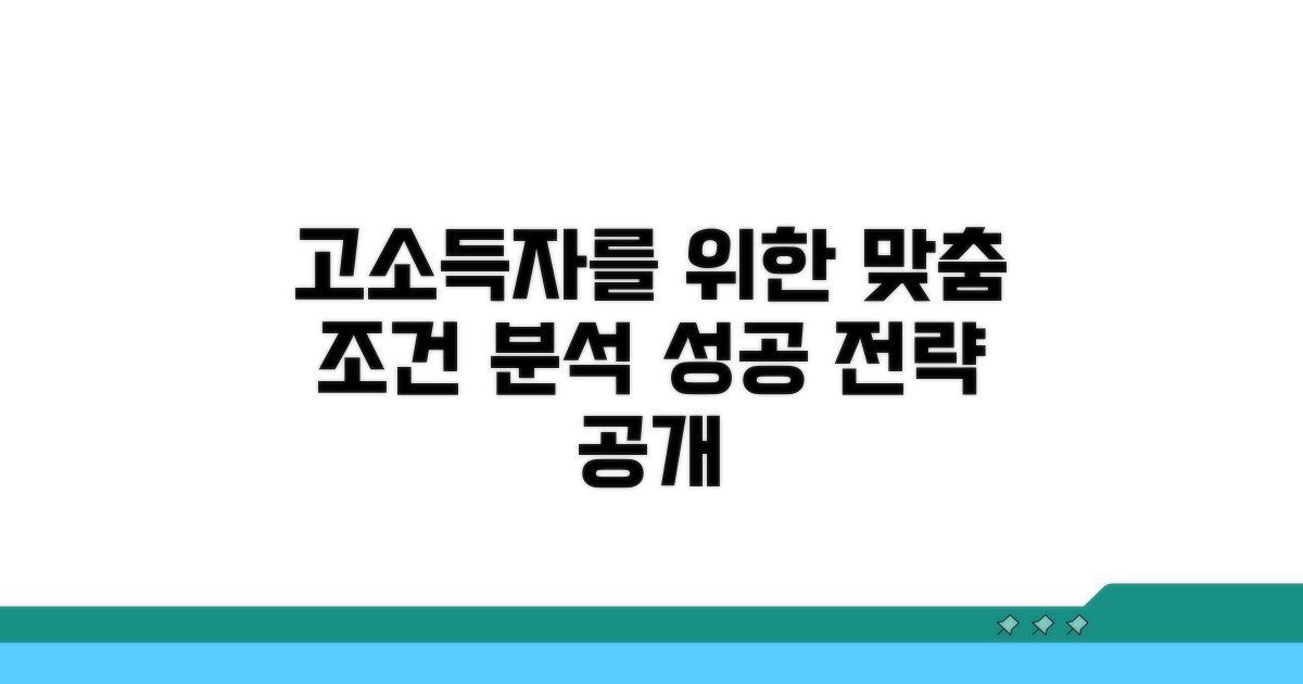 고소득자 맞춤 조건 분석