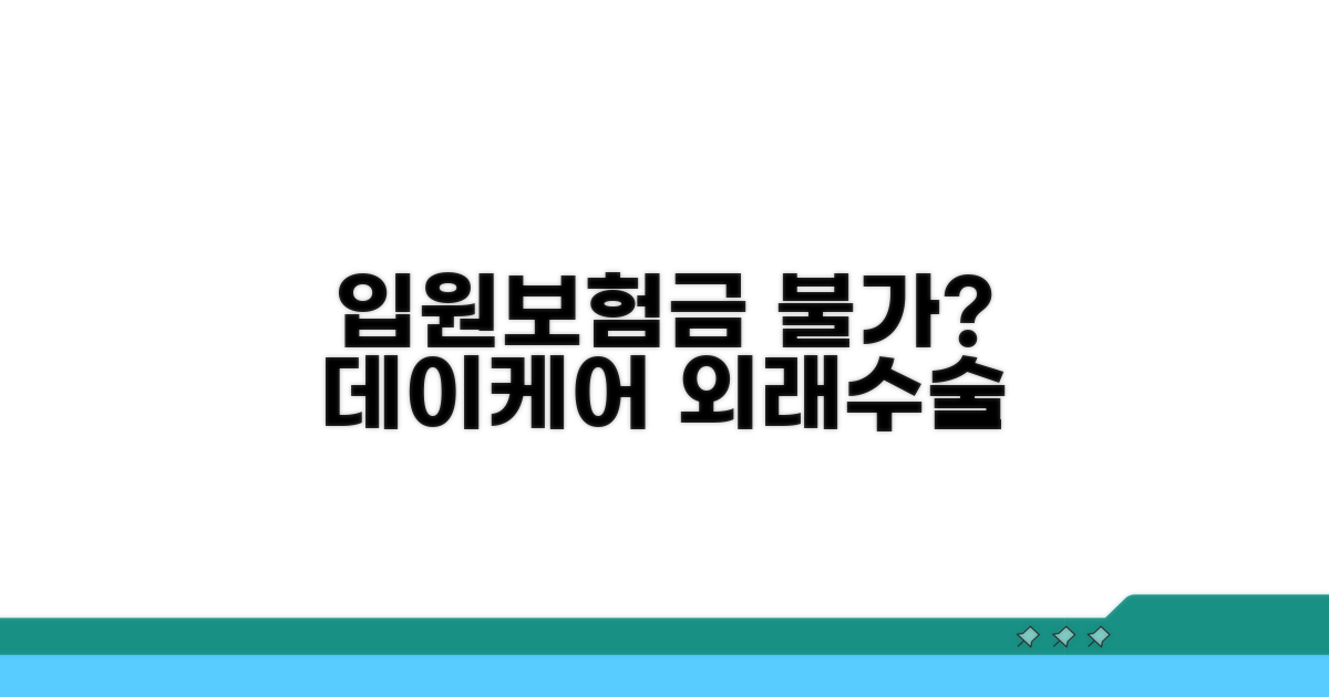 데이케어 외래 수술, 입원보험금 불가 이유