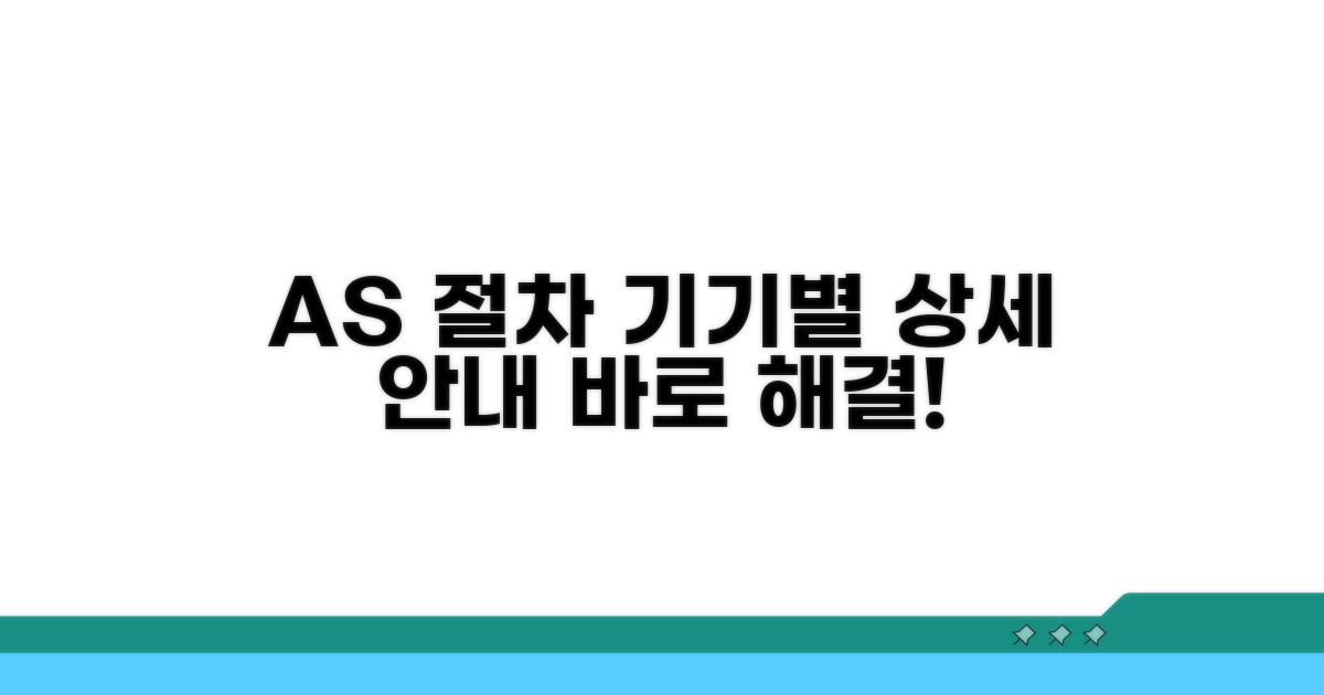 기기별 A/S 절차 상세 안내