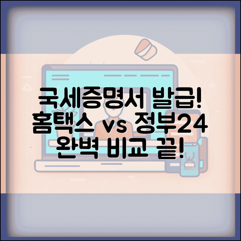 국세 납세증명서 발급 총정리 | 홈택스와 정부24 비교