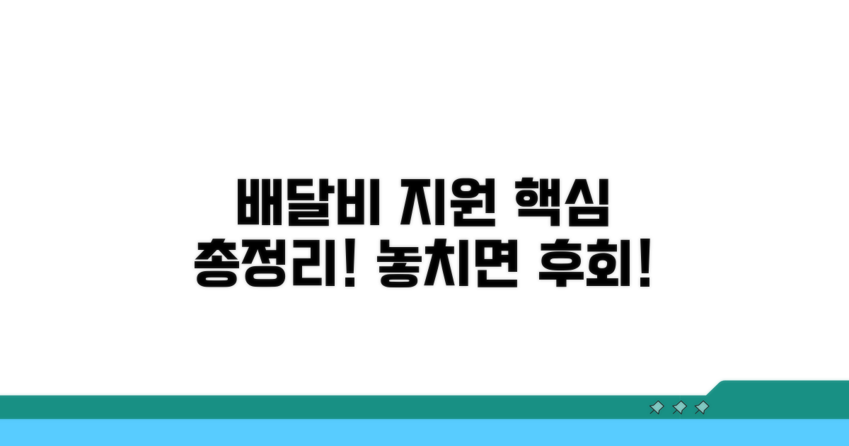 배달택배비 지원 신청 핵심 총정리