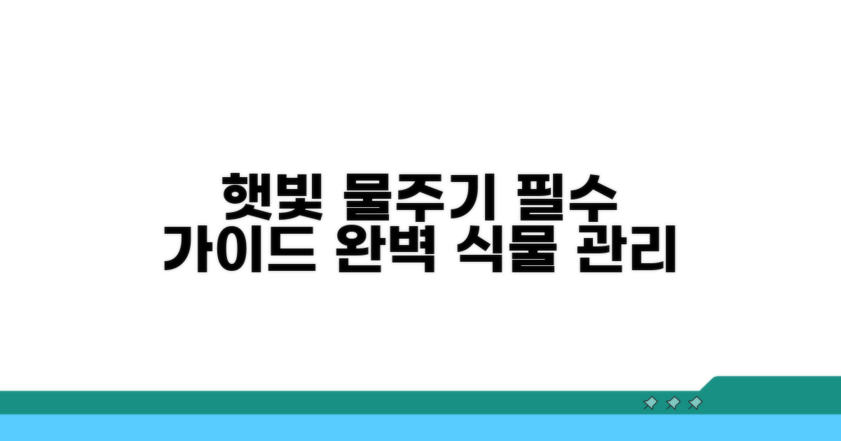 햇빛, 물주기 핵심 가이드