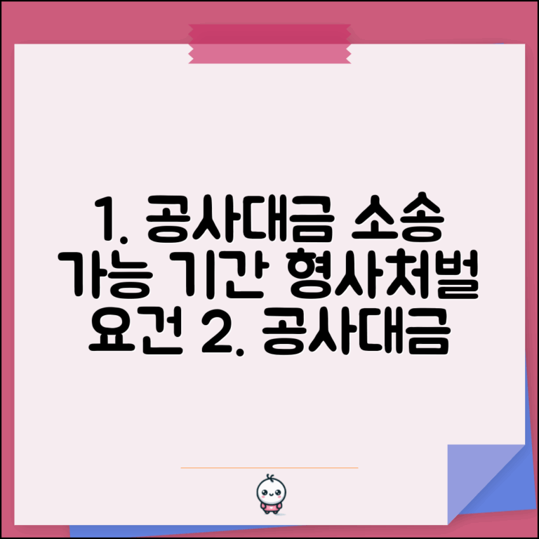 공사대금 공소시효 확인 방법 | 형사처벌 가능 기간과 요건