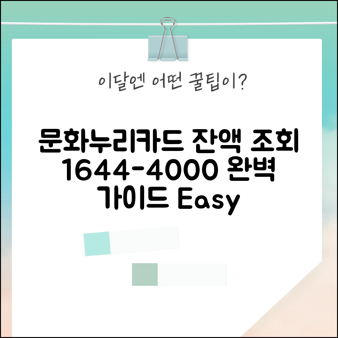 문화누리카드 전화 잔액조회 | 1644-4000 상담센터 이용 완벽가이드