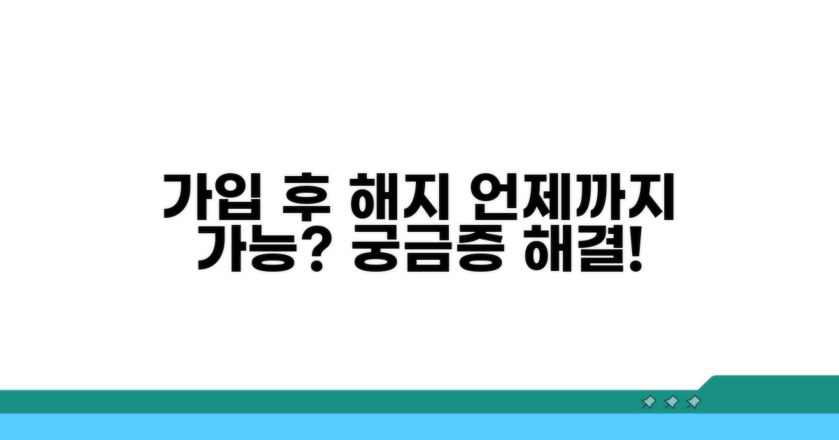 가입 후 해지 언제까지 가능할까