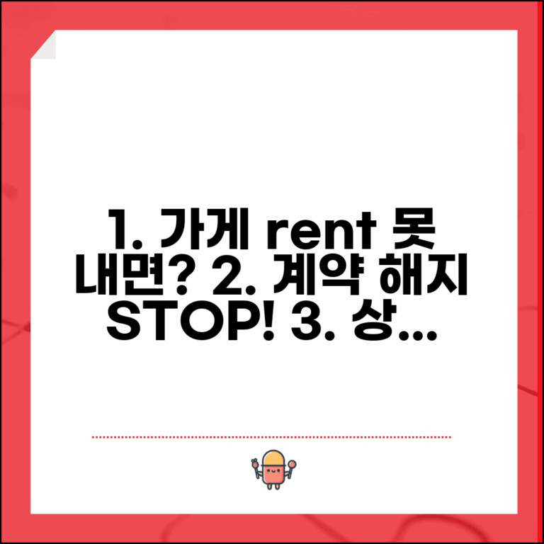 가게 임대료 못내서 계약해지될때 | 상가법 최우선변제권 활용