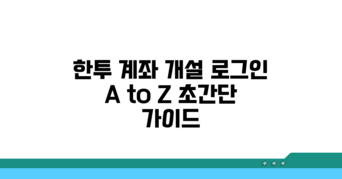 한투증권 계좌 개설 및 로그인 방법