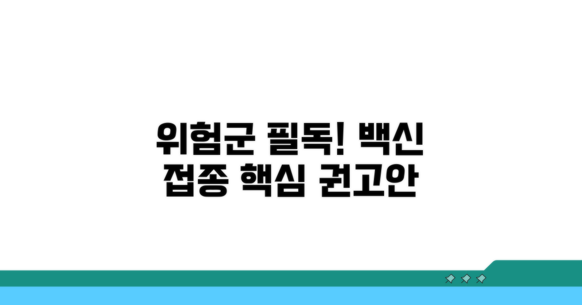 고위험군, 백신 접종 권고안 확인