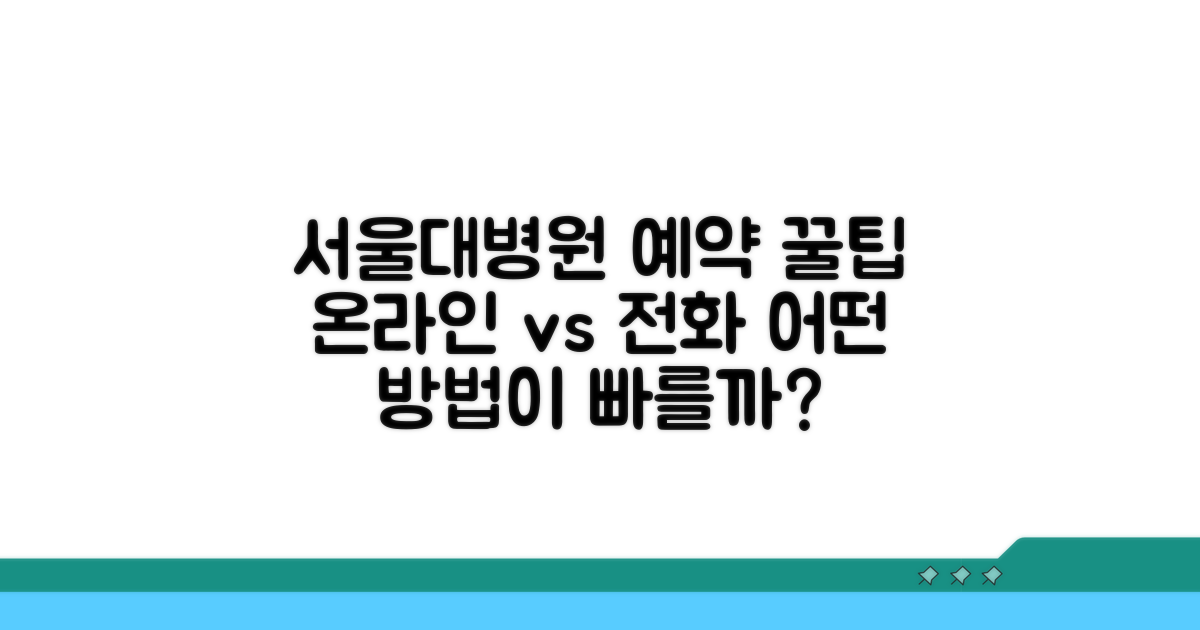 서울대병원 예약, 온라인 vs 전화 비교