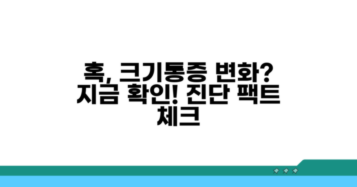 혹의 크기, 통증, 변화 여부 확인