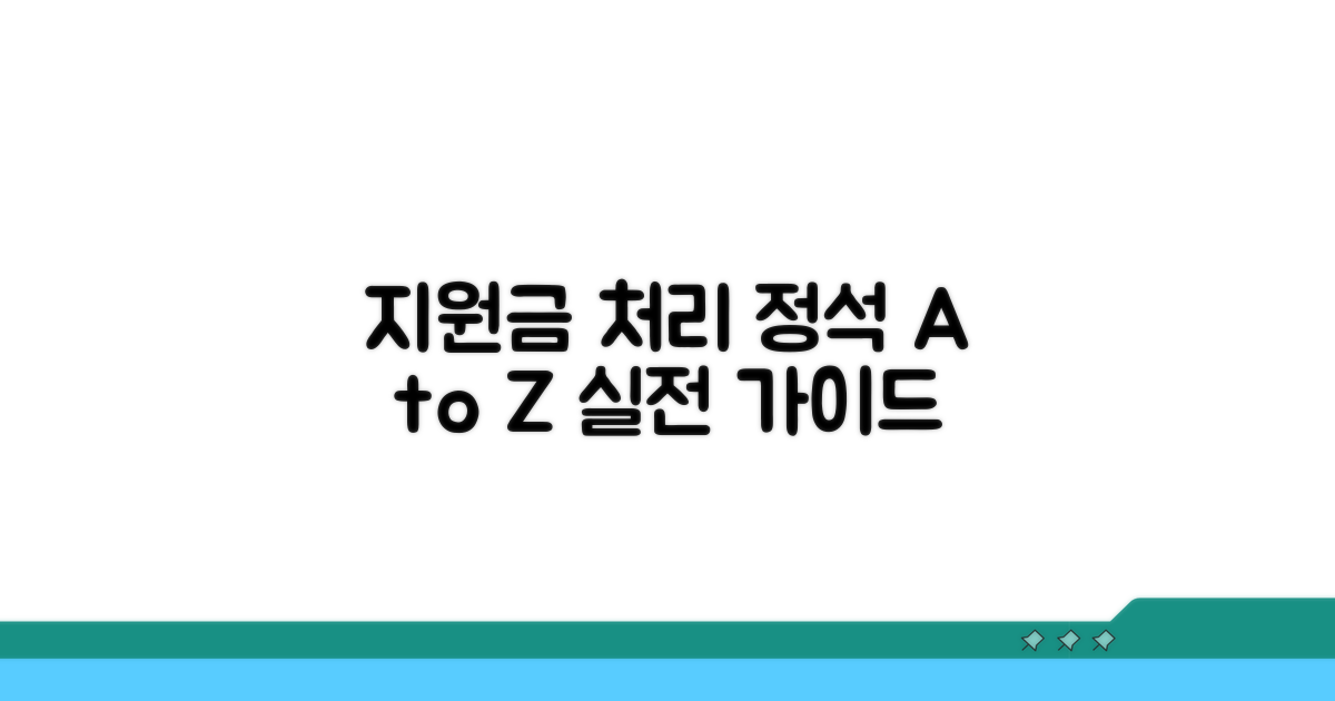 실전: 지원금 처리 절차와 방법