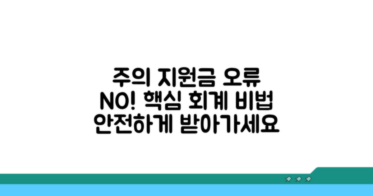 주의: 지원금 회계 오류 방지법