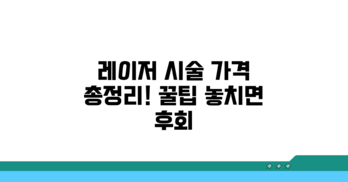 레이저 시술 종류별 가격 총정리