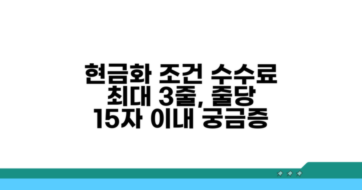 현금화 조건과 수수료 상세 분석
