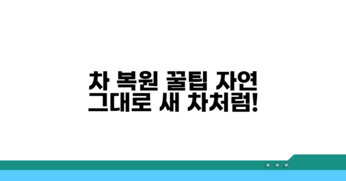 자연스러운 차 복원 꿀팁