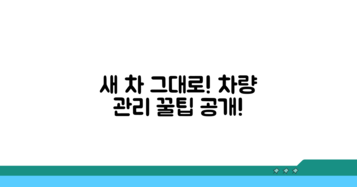 새 차처럼 만드는 관리 팁