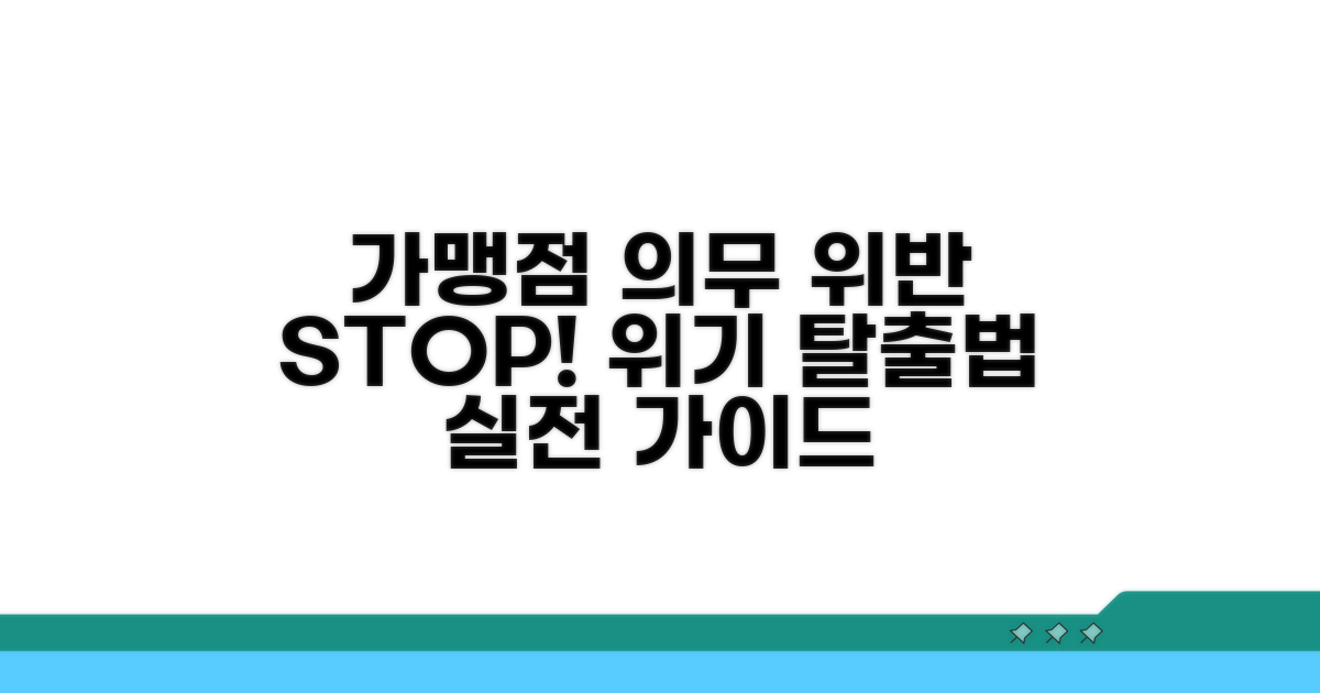 가맹점 의무 위반 대응법 실전 가이드