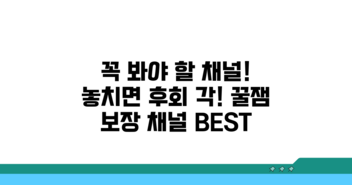 놓치면 후회할 채널 추천