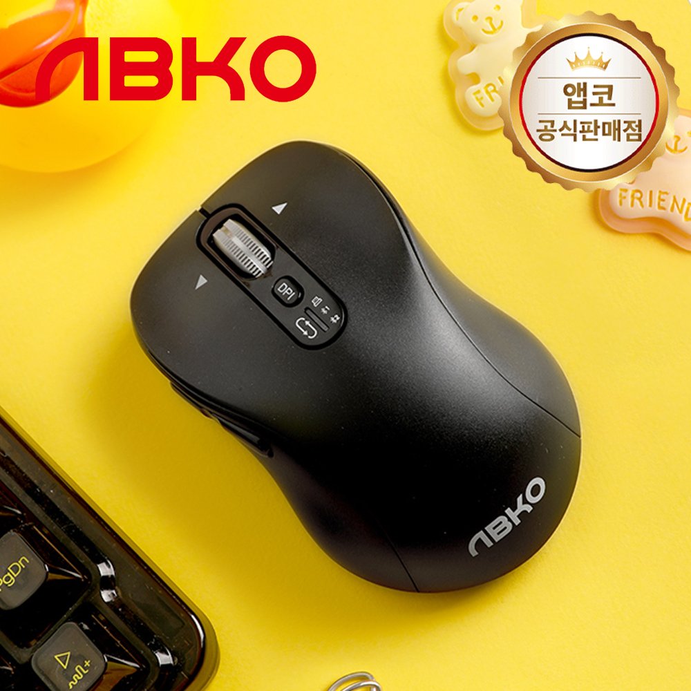 앱코 WM600 저소음 인피니트 무한휠 틸트 블루투스 무선 마우스 블랙 상세 이미지 1