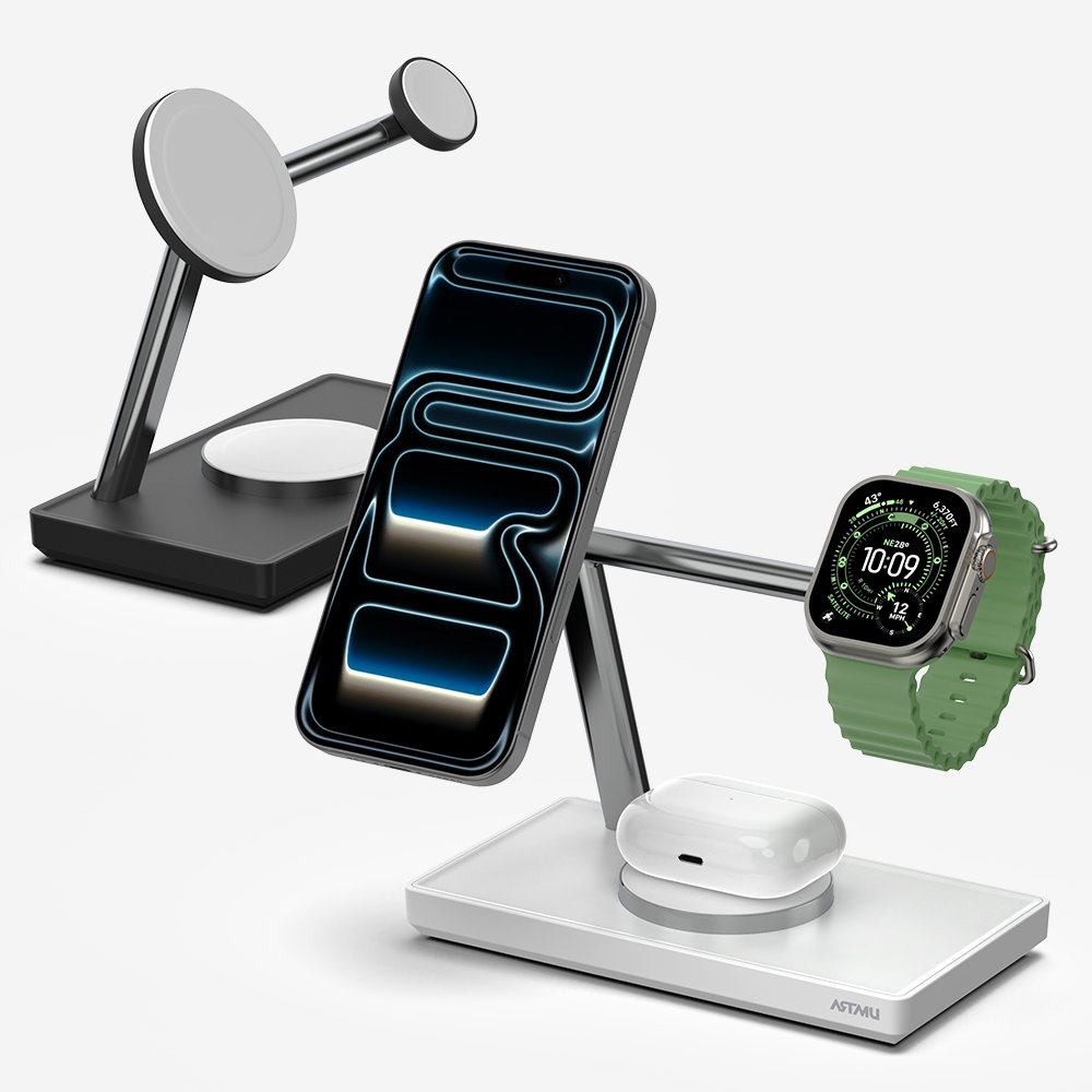 3in1 애플 MFM 듀얼 맥세이프 고속 무선 충전기 MC410 블랙 상세 이미지 1