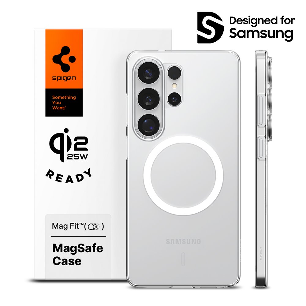 Qi2 25W 인증 갤럭시 맥세이프 케이스 초슬림 에어스킨 맥핏 클리어화이트, 갤럭시S26 울트라 상세 이미지 1