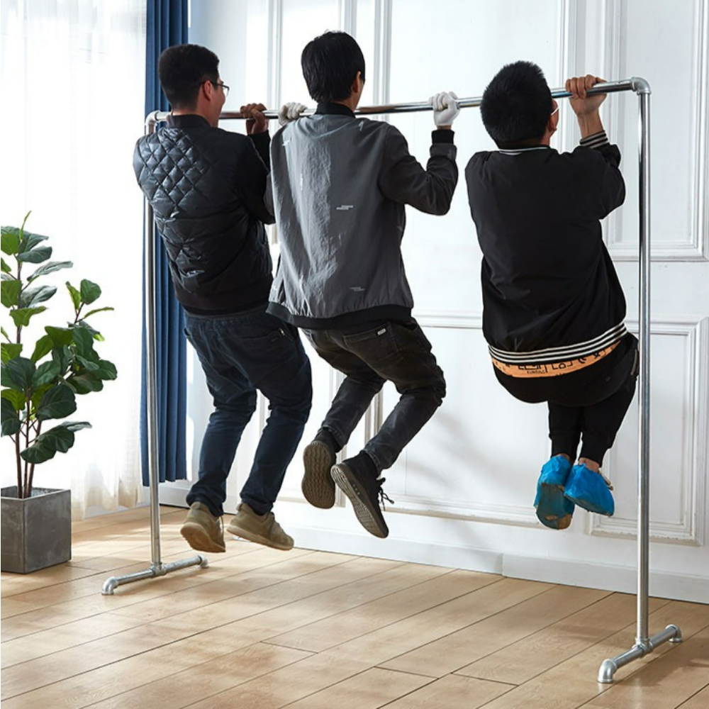 철제 1단 파이프헹거 옷가게 스탠드 이동식 옷걸이 튼튼한 헹거 0.8X1.2 상세 이미지 1