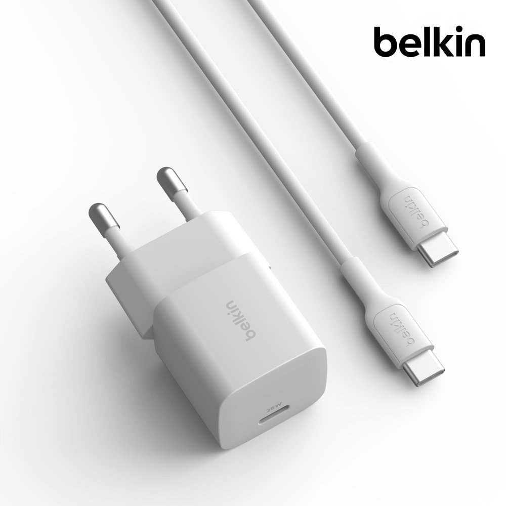 벨킨 25W USB-C PD 3.1 PPS 초소형 고속 충전기 1M 케이블 포함 USB IF 인증 WCA012WH 아이폰17 16 갤럭시S26 S25 호환 상세 이미지 1