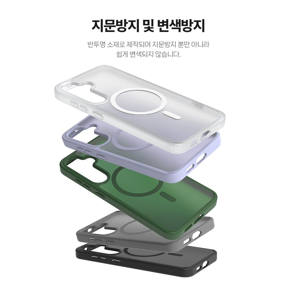 랩씨 맥세이프 마그넷 케이스 지문방지 강력한 자력 매트블랙, 갤럭시S24-S25 공용 상세 이미지 2