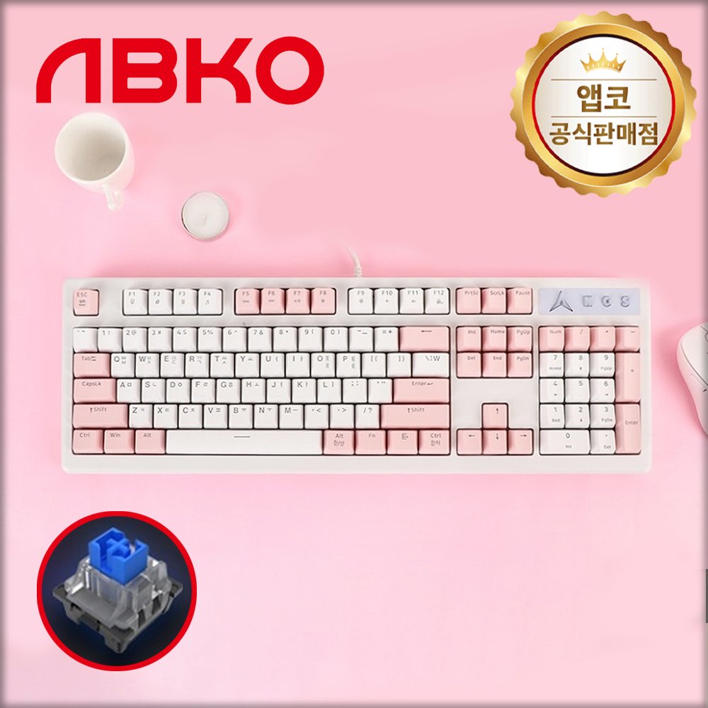 앱코 AN07S 옵티컬 게이밍 기계식 키보드 핑크, 청축, 60g 상세 이미지 1