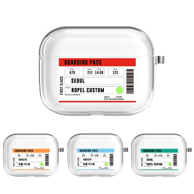 보딩패스 바코드 커스텀 주문제작 에어팟 프로 케이스 상세 이미지 1