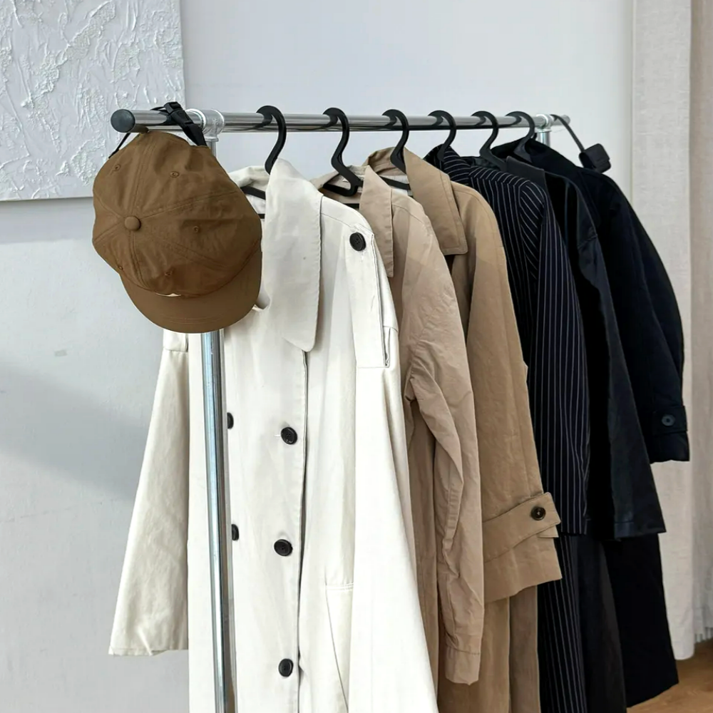 철제 1단 파이프헹거 옷가게 스탠드 이동식 옷걸이 튼튼한 헹거 0.8X1.2 상세 이미지 2