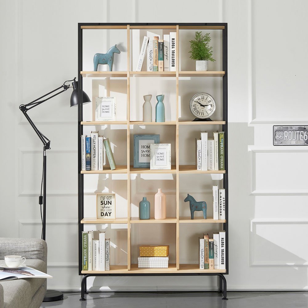 살롱 스틸 프레임 책장 선반 책꽂이 5단 1100 상세 이미지 1