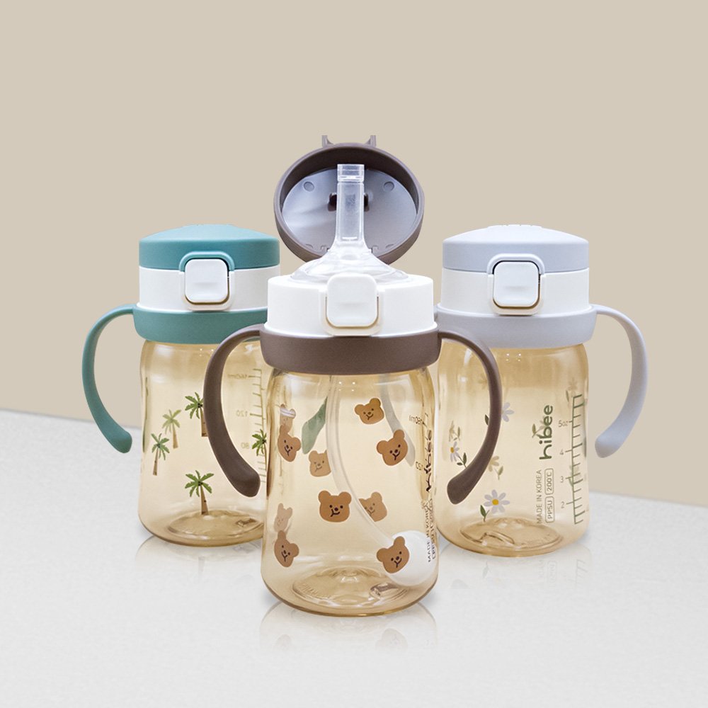 하이비 PPSU 에잇벤트 원터치 빨대컵 아기 어린이집 빨대2종 포함 170ml+270ml 상세 이미지 1