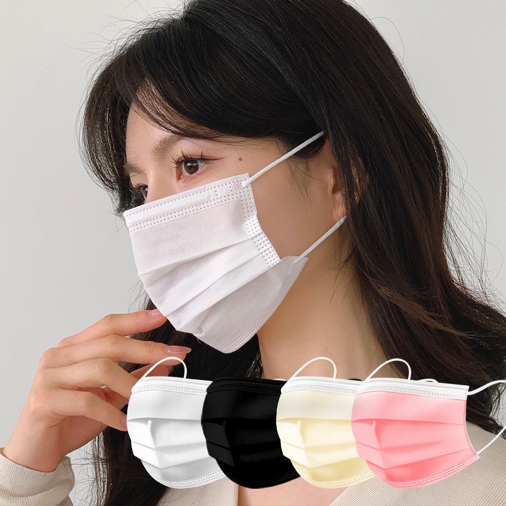 유앤미 숨편한 덴탈마스크 귀안아픈 마스크 L(대형), 아이보리, 300개 상세 이미지 1