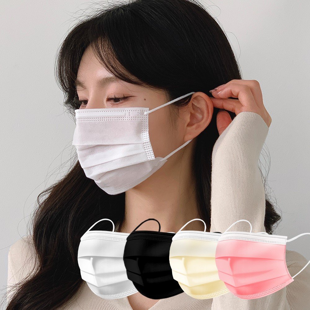 유앤미 숨편한 덴탈마스크 귀안아픈 마스크 L(대형), 아이보리, 300개 상세 이미지 2