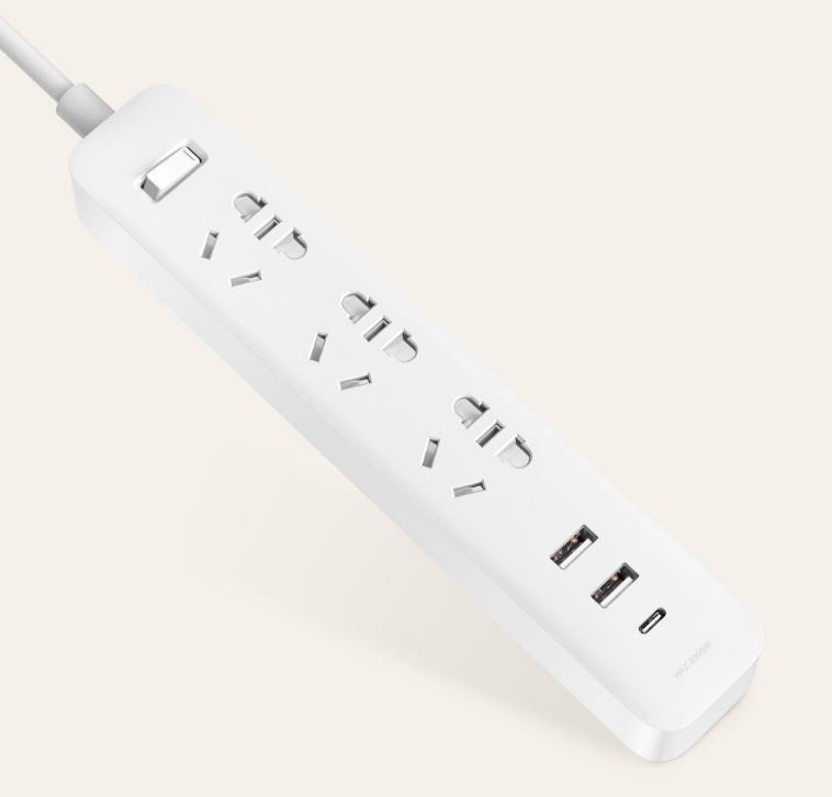 샤오미 멀티탭 3구 USB 고용량 콘센트 해외여행 어댑터 호주워홀 3구+3 USB 화이트 상세 이미지 1