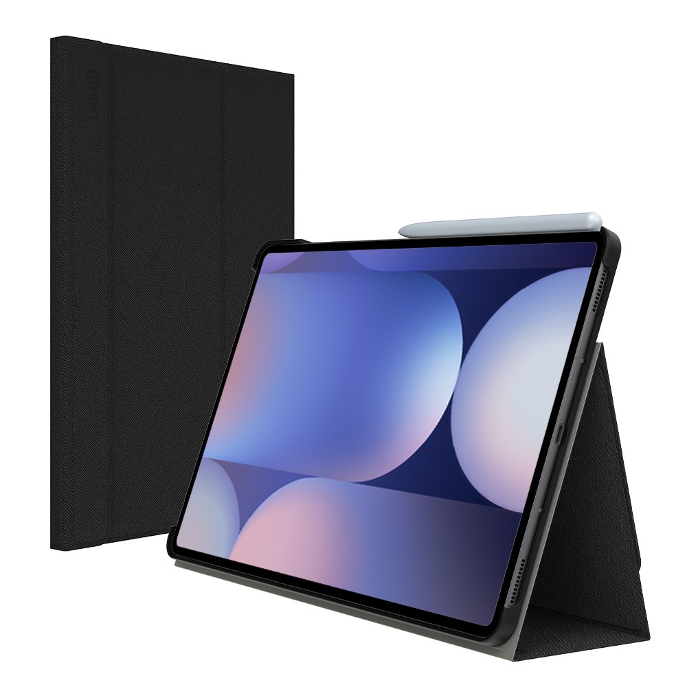 랩씨 스마트 북커버 슬림핏 케이스 사피아노 블랙, 갤럭시 탭 S9+-S9 FE+-S10+ 상세 이미지 1