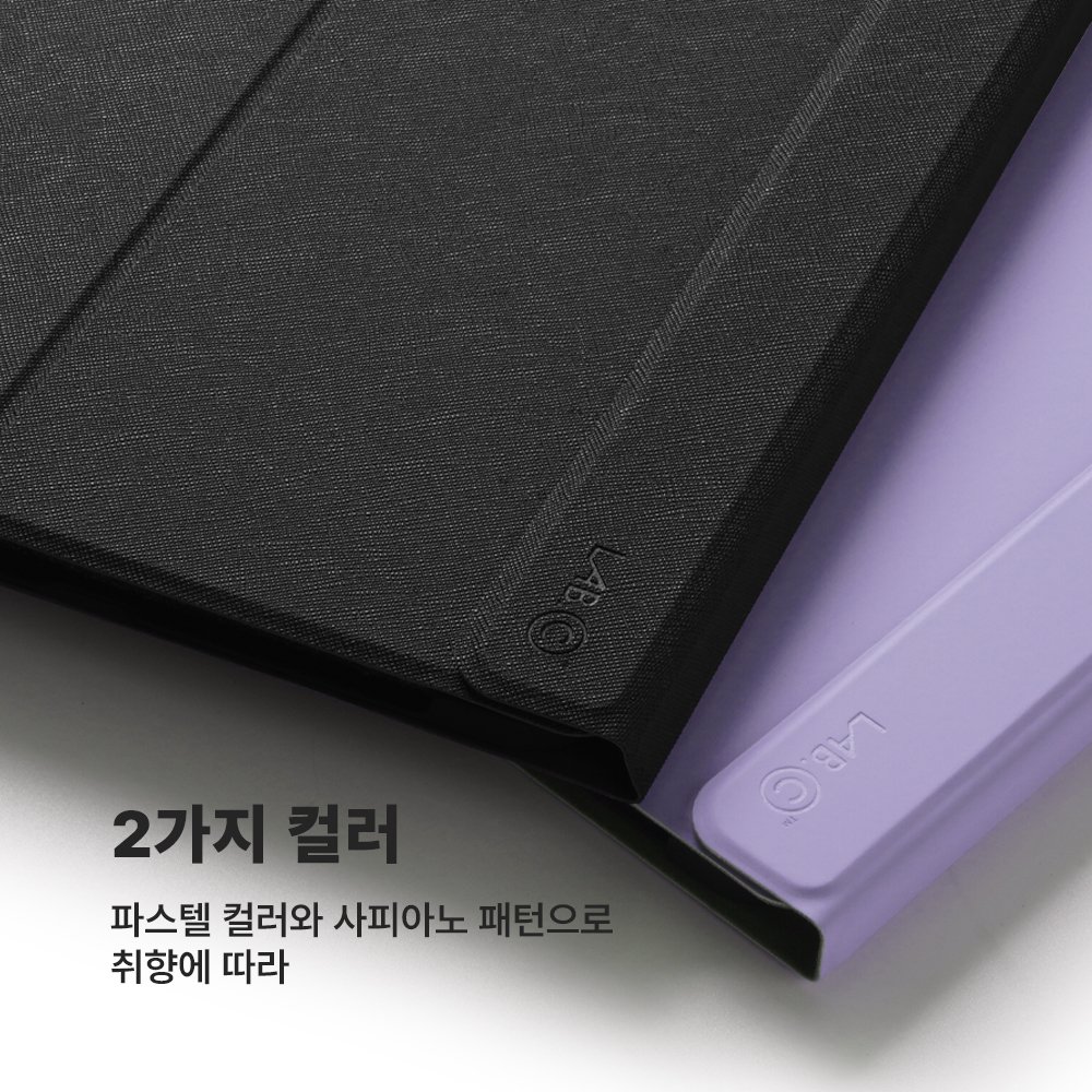 랩씨 스마트 북커버 슬림핏 케이스 사피아노 블랙, 갤럭시 탭 S9+-S9 FE+-S10+ 상세 이미지 1