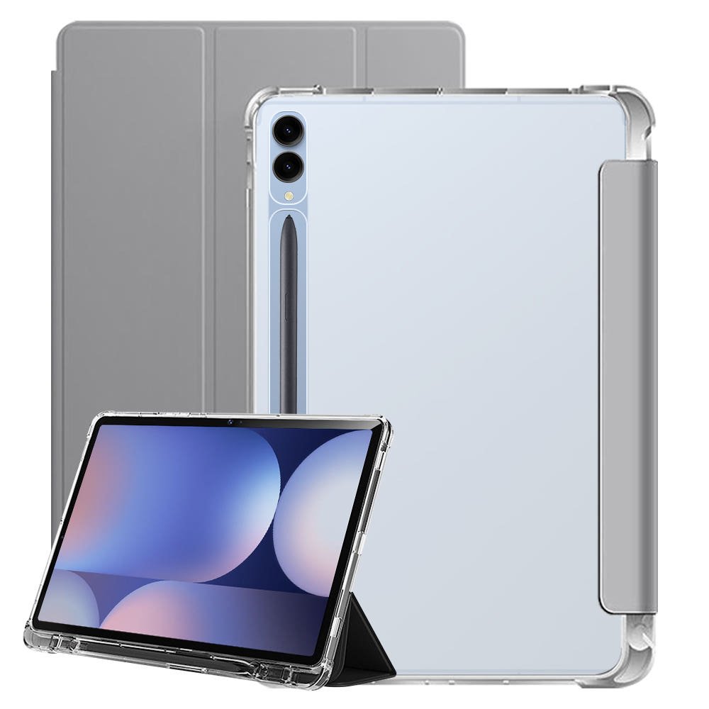 갤럭시탭 S9 FE 플러스 케이스 투명 S펜 수납 스마트 커버 폴리오 블랙, 탭 S9 FE+/S9+ 상세 이미지 1